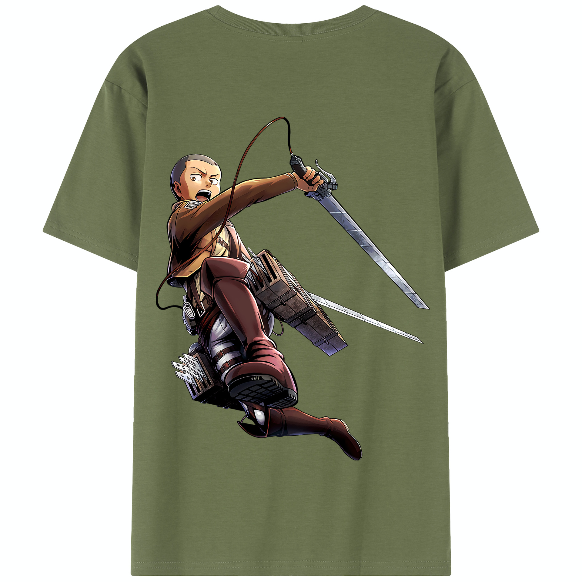 （画像用） 進撃の巨人 コニー·スプリンガー Attack on Titan Connie Springer 綿100％半袖Tシャツ（背面プリント）